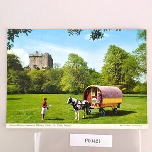 Horse-Drawn Caravan Blarney Castle, Co Cork Ireland John Hinde 1960s Postcard